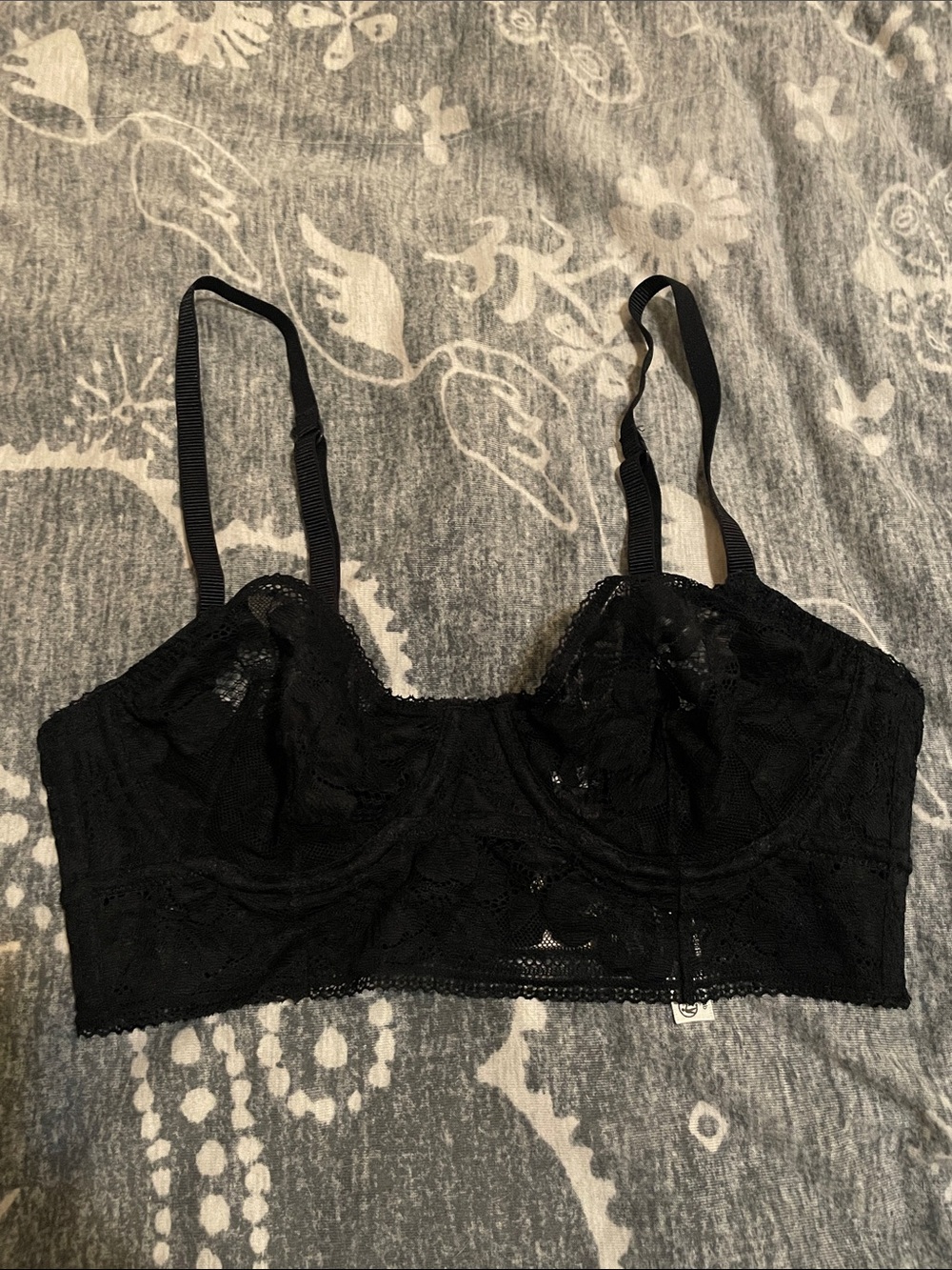 Intimately by Free People Black Lace Longline Bralette